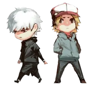 😠 Anime, Manga, Charaktere, Cartoon, Chibi, Süß, Kunst, Illustration telegram sticker
