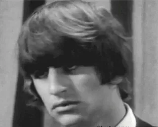 😒 Ringo Starr Ringo Starr, The Beatles, musisi, drummer, selebriti, hitam putih telegram sticker