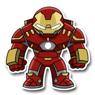 🤖 Hulkbuster Marvel, superhero, Iron Man, Hulk, Hulkbuster armor, comic book telegram sticker