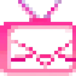 😝 pink, television, tv, retro, pixel art, cute telegram sticker