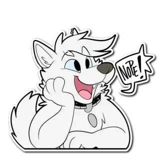 ❌ Nope! hond, harig, cartoon, schattig, nee, dier telegram sticker