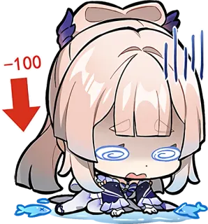 🤢 Sangonomiya Kokomi Genshin Impact -100 kokomi, genshin impact, อนิเมะ, ร้องไห้, เศร้า, ความล้มเหลว telegram sticker