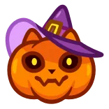 😉 pumpkin, cat, halloween, witch, hat, spooky, autumn whatsapp sticker