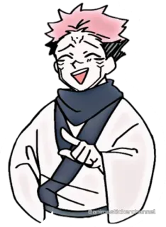 😂 Yuji Itadori Jujutsu Kaisen Anime, Manga, Yuji Itadori, Jujutsu Kaisen, Shonen, Charakter Sticker telegram sticker