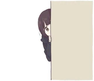 😶 Garota anime, Espiando, Fofo, Kawaii, Desenho animado, Escondido, Mangá telegram sticker