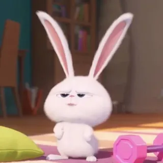 🐰 Snowball The Secret Life of Pets coniglio, animale, animale domestico, cartone animato, fumetto whatsapp sticker
