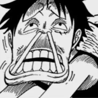 😑 Luffy One Piece anime, one piece, luffy, funny, meme, cartoon, manga, goofy telegram sticker