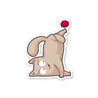 🙃 gatto, adesivo, animale, cartone animato, gattino, giocoso, filo telegram sticker