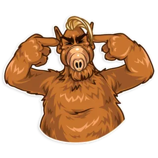 😫 ALF ALF, pensar, desenho animado, série de TV, engraçado telegram sticker