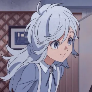 🙂 Anime, Mädchen, Weißes Haar, Charakter, Animation whatsapp sticker