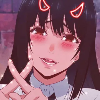 💈 anime, cartoon, devil horns, sparkle, girl telegram sticker