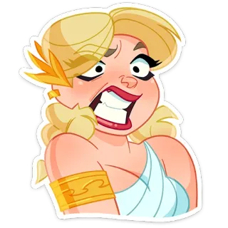 😔 cartoon, woman, character, expression, funny, comic telegram sticker