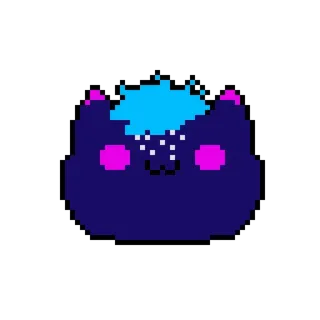 💙 Pixel Art, Katze, niedlich, digitale Kunst, Tier, kawaii telegram sticker