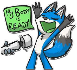 ✨ My Body is READY มีม, ตลก, สัตว์, สุนัขจิ้งจอก, ตลก whatsapp sticker