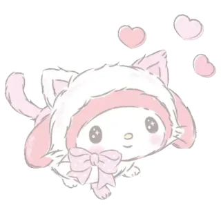 🌸 My Melody 마이멜로디, 산리오, 귀여운, 카와이, 핑크, 하트, 만화 whatsapp sticker