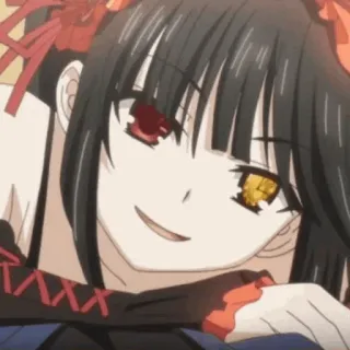 🥀 Kurumi Tokisaki Date A Live anime, cewek, mata merah, penjahat, kawaii telegram sticker