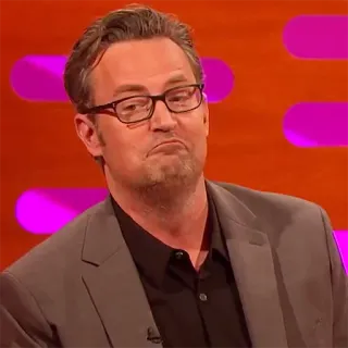 👍 Matthew Perry acteur, célébrité, homme, lunettes, portrait telegram sticker