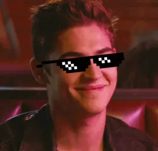 🗝 kacamata hitam, meme, deal with it, pixel, Hero Fiennes Tiffin telegram sticker