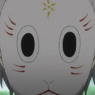 🙂 máscara, anime, máscara de raposa, festival, japonês, espírito, tradicional telegram sticker
