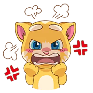 😡 Talking Tom desenho animado, gato, bravo, personagem, animado telegram sticker