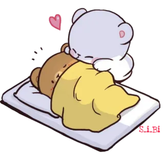 😘 orso, carino, amore, abbraccio, sonno telegram sticker