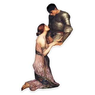 🙏 knight, woman, love, romance, historical, artwork, armor telegram sticker