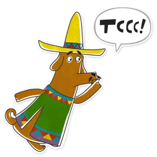 ☝ TCCC! cachorro, sombrero, poncho, desenho animado, mexicano, ofensivo telegram sticker