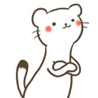 😐 猫, 动物, 可爱, 贴纸, 卡通, 白色 telegram sticker