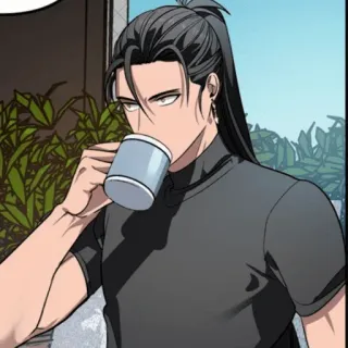 💥 Anime, Homem, Bebendo, Personagem, Asiático telegram sticker