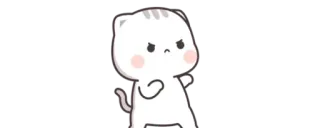 😑 gatto, cartone animato, animale, carino, lotta, arrabbiato whatsapp sticker