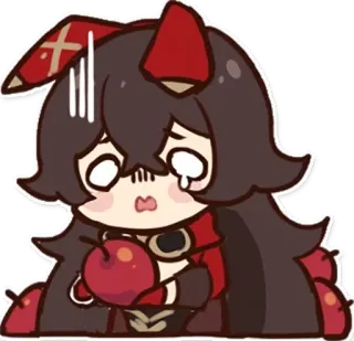 😰 Amber Genshin Impact anime, genshin impact, amber, video game, sad, crying telegram sticker