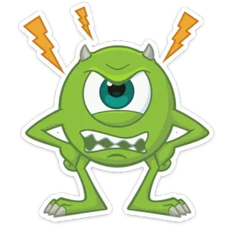 😡 Mike Wazowski Monsters, Inc. Cartoon, Monster, Wütend, Mike Wazowski, Pixar telegram sticker