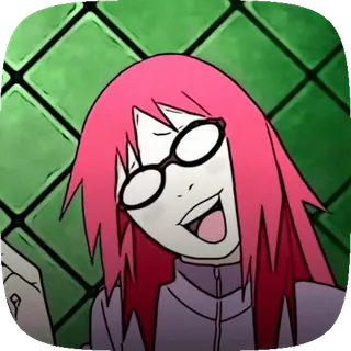 ☀️ Karin Naruto Anime, Naruto, Karin, Kính, tóc đỏ whatsapp sticker