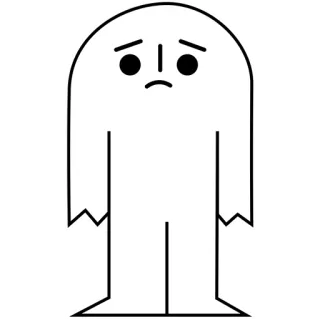 👀 грустный, персонаж, минимализм, белый, контур telegram sticker