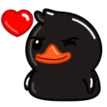 🌃 เป็ด, หัวใจ, การ์ตูน, สัตว์, น่ารัก, รัก telegram sticker