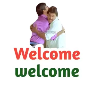 🤝 Welcome welcome benvenuto, saluto, persone, abbraccio, festa, amicizia whatsapp sticker