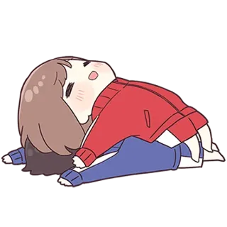 ❤️ 漫画, 疲れ, 疲れた, アニメ, 横たわる, イラスト telegram sticker