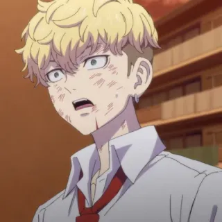 😧 Takemichi Hanagaki Tokyo Revengers Anime, Postać, Blond, Ranny, Takemichi, Tokyo Revengers telegram sticker