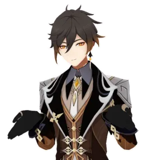 🙃 Zhongli Genshin Impact Anime, Video game, Genshin Impact, Zhongli, Personagem, Presunçoso telegram sticker