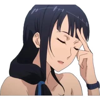 😩 Anime, Mulher, Pensando, Garota, Chateada telegram sticker