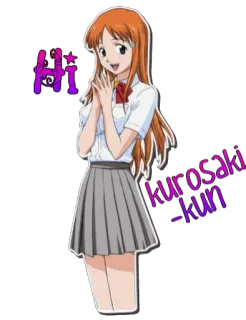👋 Orihime Inoue Bleach Hi Kurosaki-kun anime, bleach, orihime inoue, hi, kurosaki-kun telegram sticker