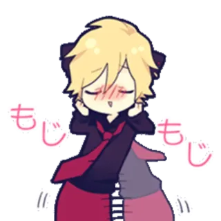 😍 もじもじ Anime, fofo, envergonhado, corado, kawaii, Chibi whatsapp sticker