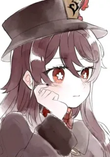 🤔 Hu Tao Genshin Impact Anime, Garota, Chapéu, Hu Tao, Genshin Impact telegram sticker