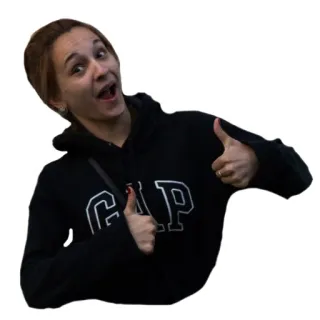 👍 persona, mujer, pulgar arriba, positivo, feliz, sticker telegram sticker