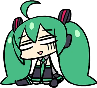 😰 Hatsune Miku Аниме, Вокалоид, Hatsune Miku, Персонаж, Милый, Чиби, Манга telegram sticker