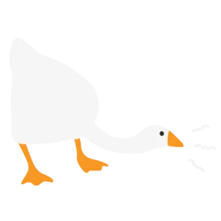😯 ピクセルアート, ガチョウ, 動物, 白, 鳥 telegram sticker