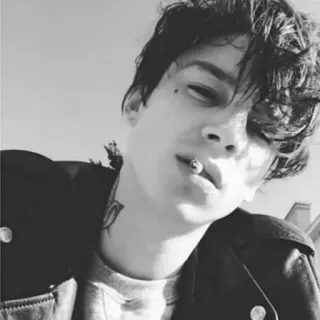 🚬 person, portrait, smoking, cigarette, black and white, tattoo, style telegram sticker