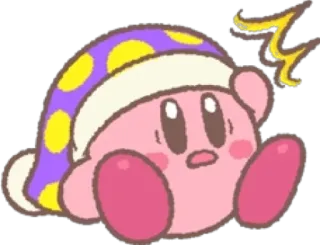😫 Kirby 커비, 귀여운, 졸린, 카와이, 분홍색 telegram sticker