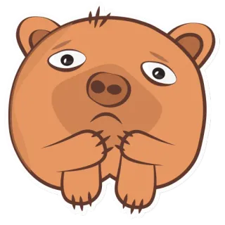 😟 urso, animal, desenho animado, fofo, triste, preocupado telegram sticker