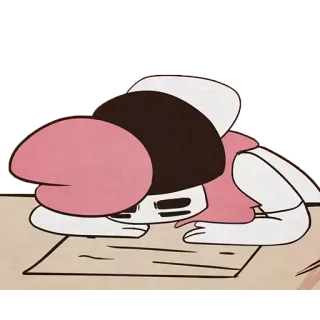 😁 Cartoon, Personage, Roze, Wit, Zwart telegram sticker